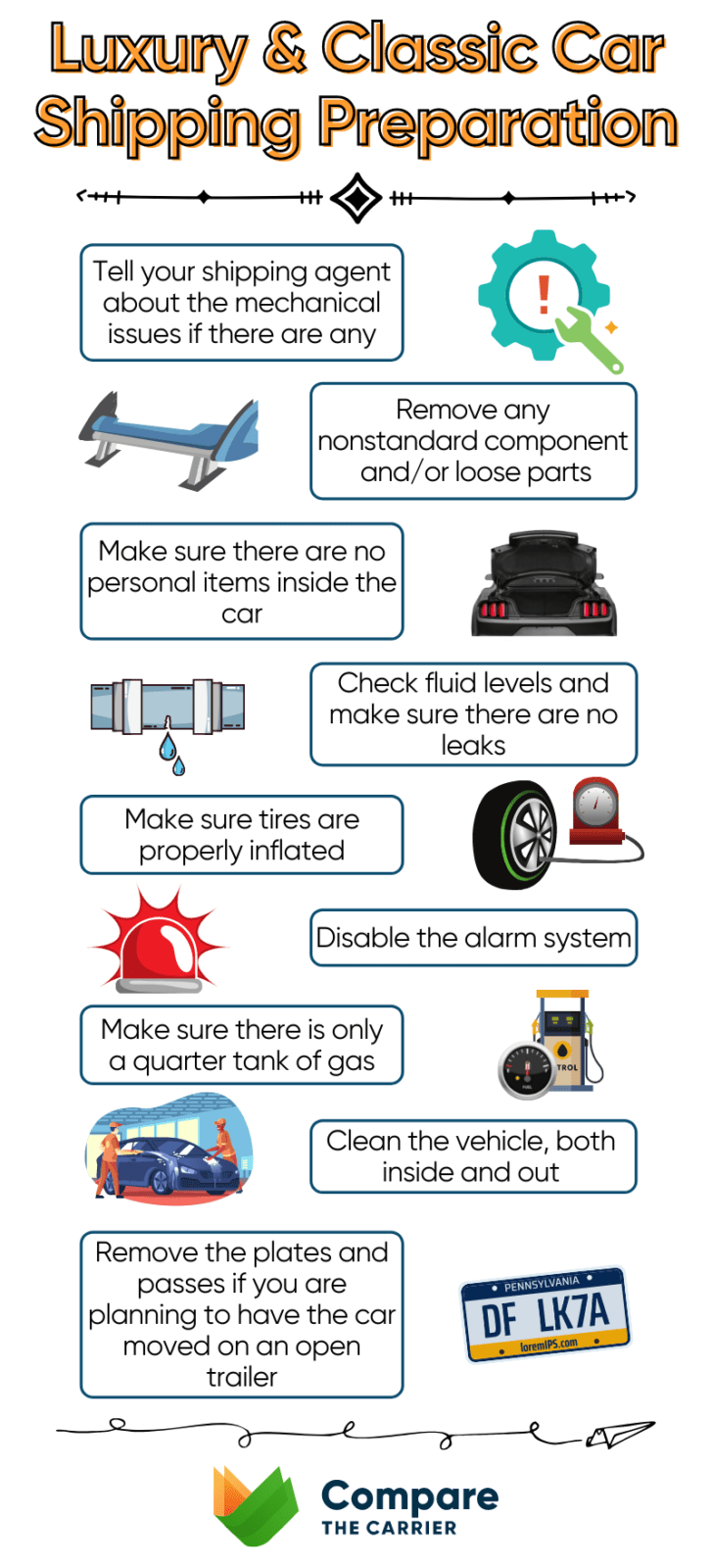 luxury car transport preparetions