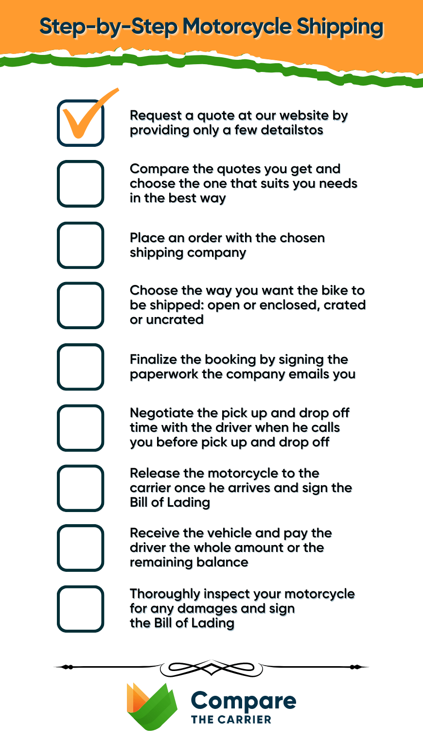 step by step motorcycle shipping