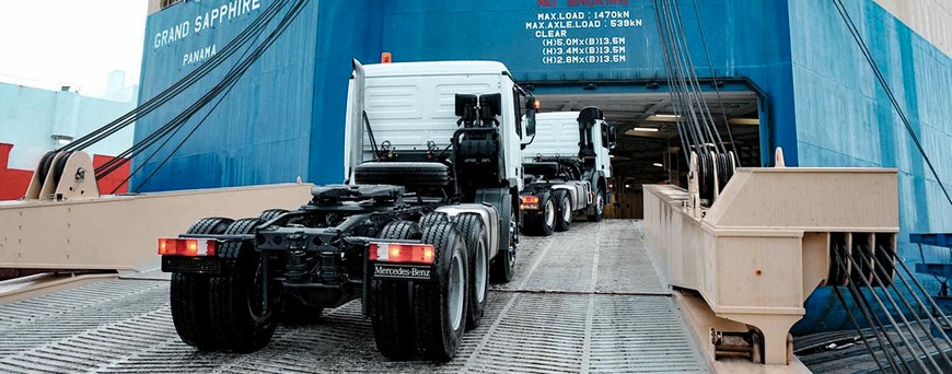 overseas commercial truck hauling