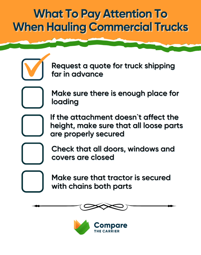 what to pay attention when hauling a commercial truck
