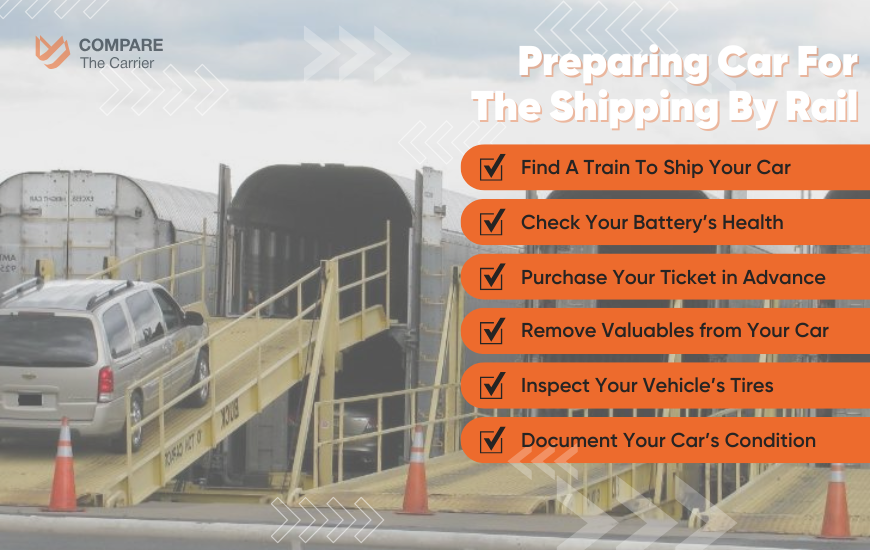preparation to ship car by train