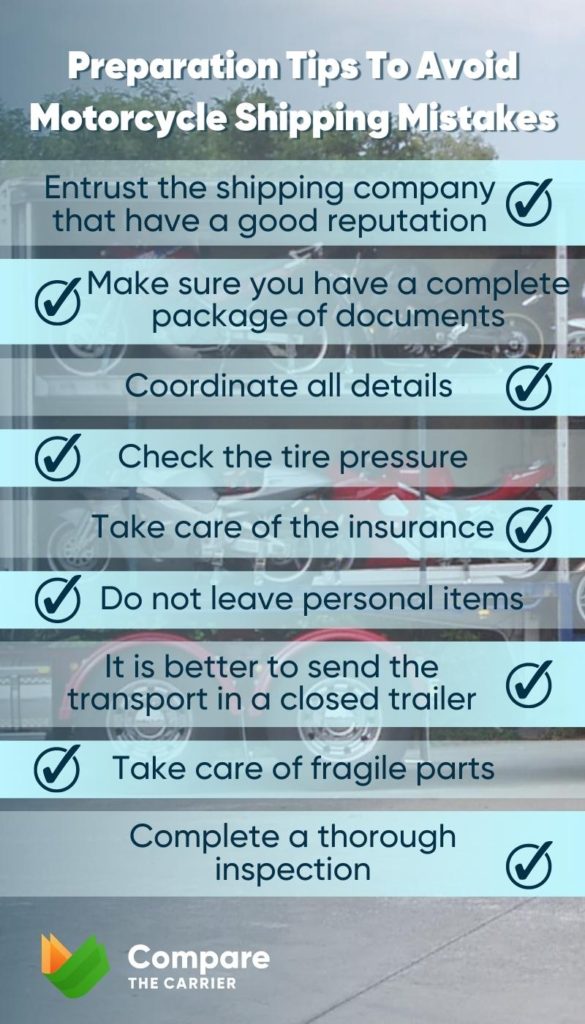 How to Ship a Motorcycle Safely: Avoid These Common Mistakes When Shipping Motorcycle 3 4 Preparation Tips to avoid Motorcycle Shipping Mistakes How to Ship a Motorcycle Safely: Avoid These Common Mistakes When Shipping Motorcycle 3