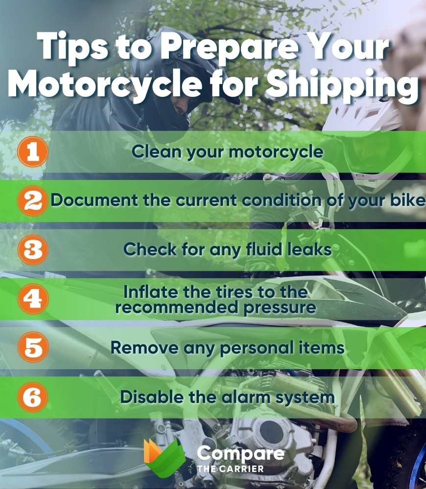 Preparing your motorcycle for transport