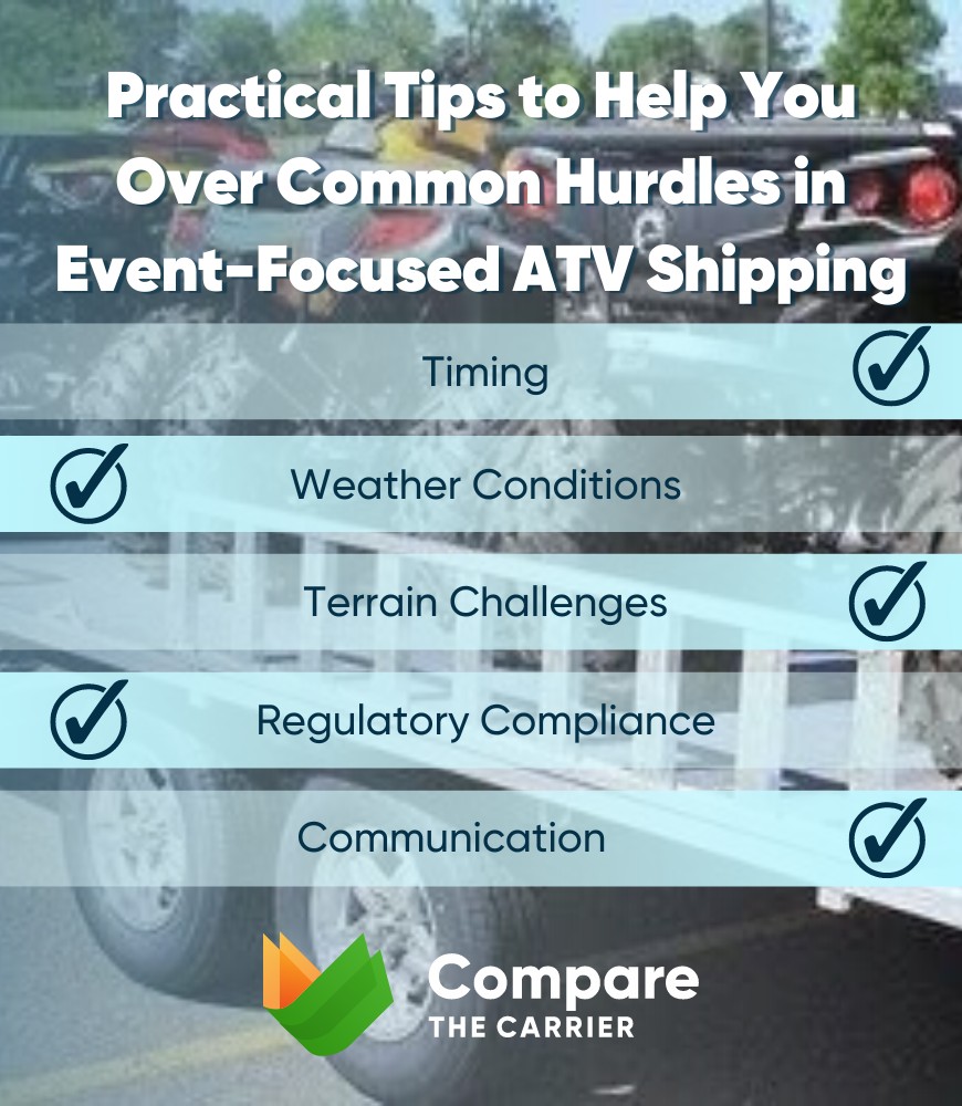 Navigating potential challenges in event-focused ATV shipping