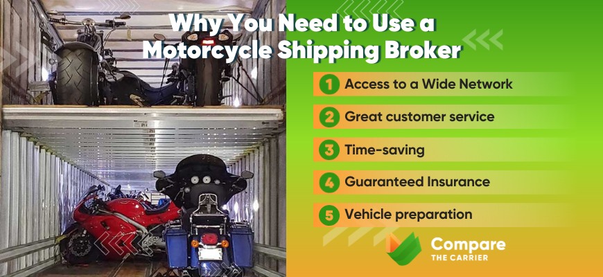 Benefits of using motorcycle shipping broker