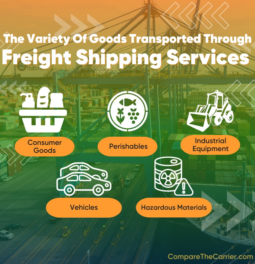 freight types of goods commonly shipped