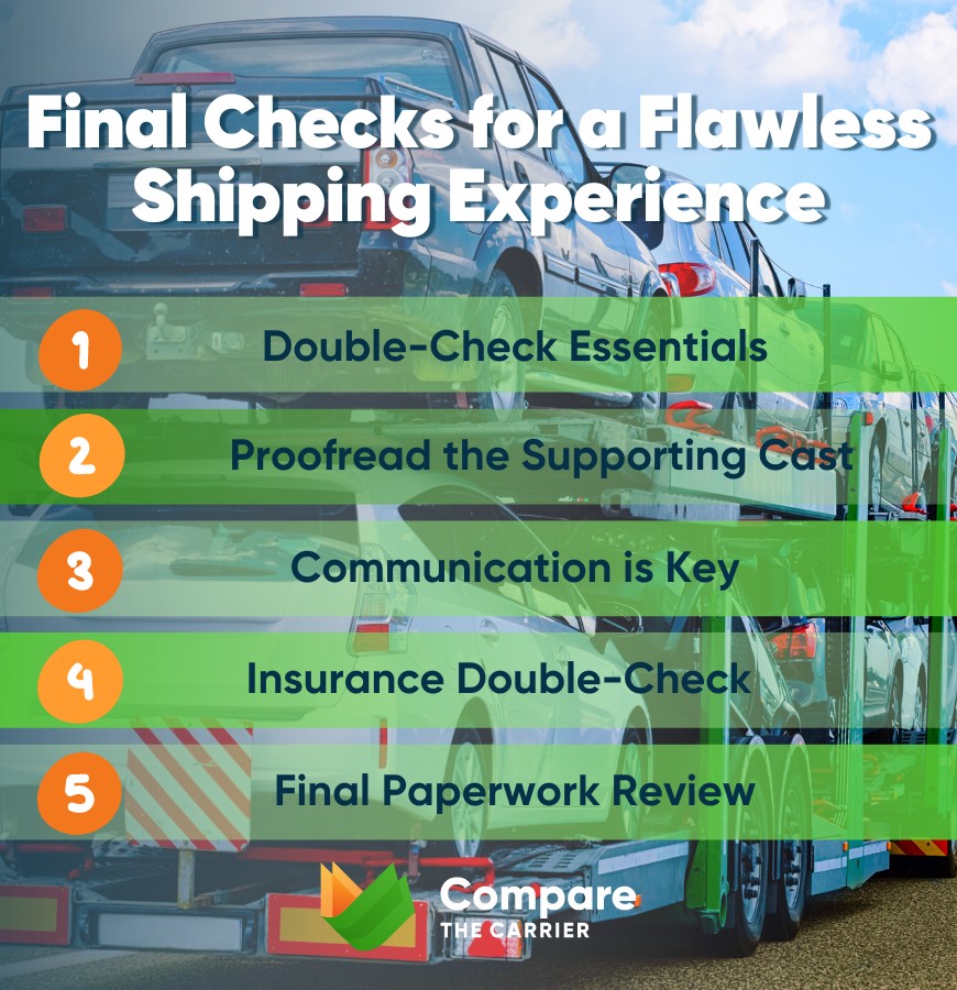 Final Checks for a Smooth vehicle transportation