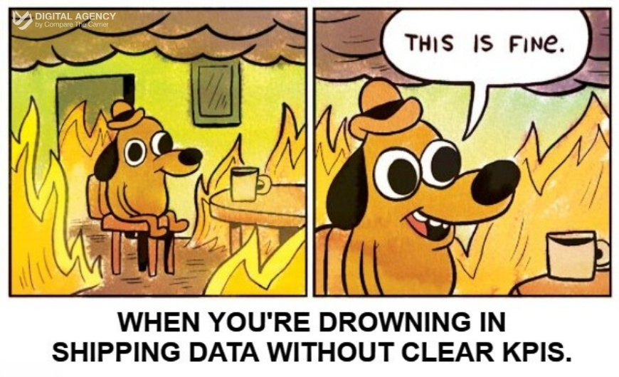 Shipping KPIs That Drive Revenue Growth 2 2 it`s fine meme When you're drowning in shipping data without clear KPIs