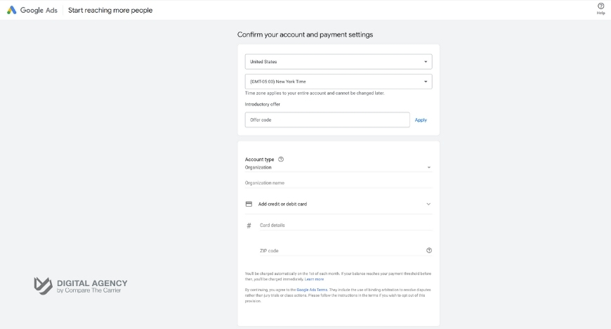 Provide Account and Payment Details