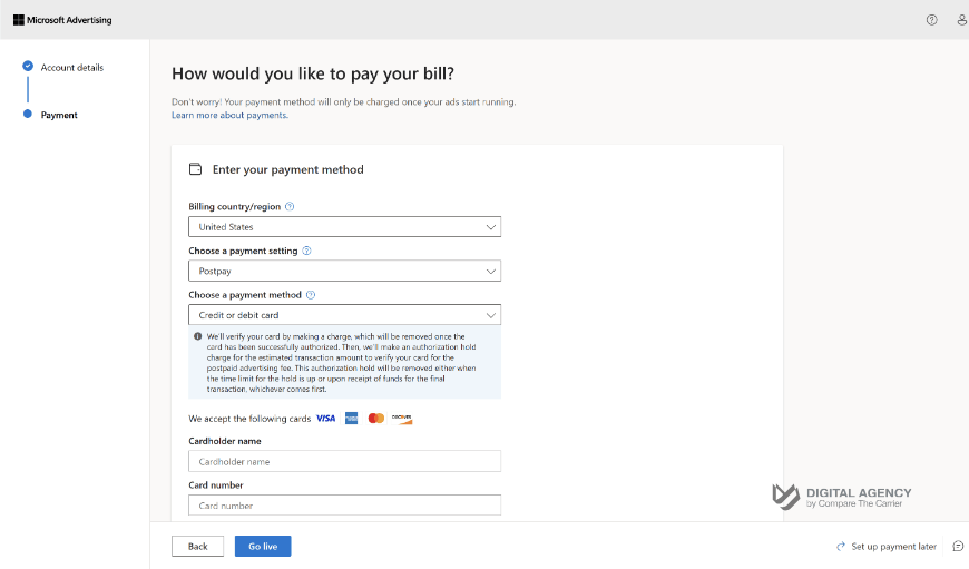 valid payment method