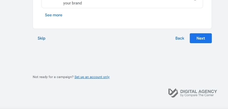 Important Opt for set Up an Account Only