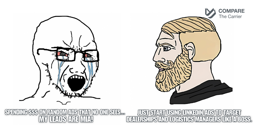 2025's Top LinkedIn Marketing for Auto Transport Brokers 3 3 Spending $$$ on random ads that no one sees... My leads are MIA!
Just start Using LinkedIn Ads to target dealerships and logistics managers like a boss.