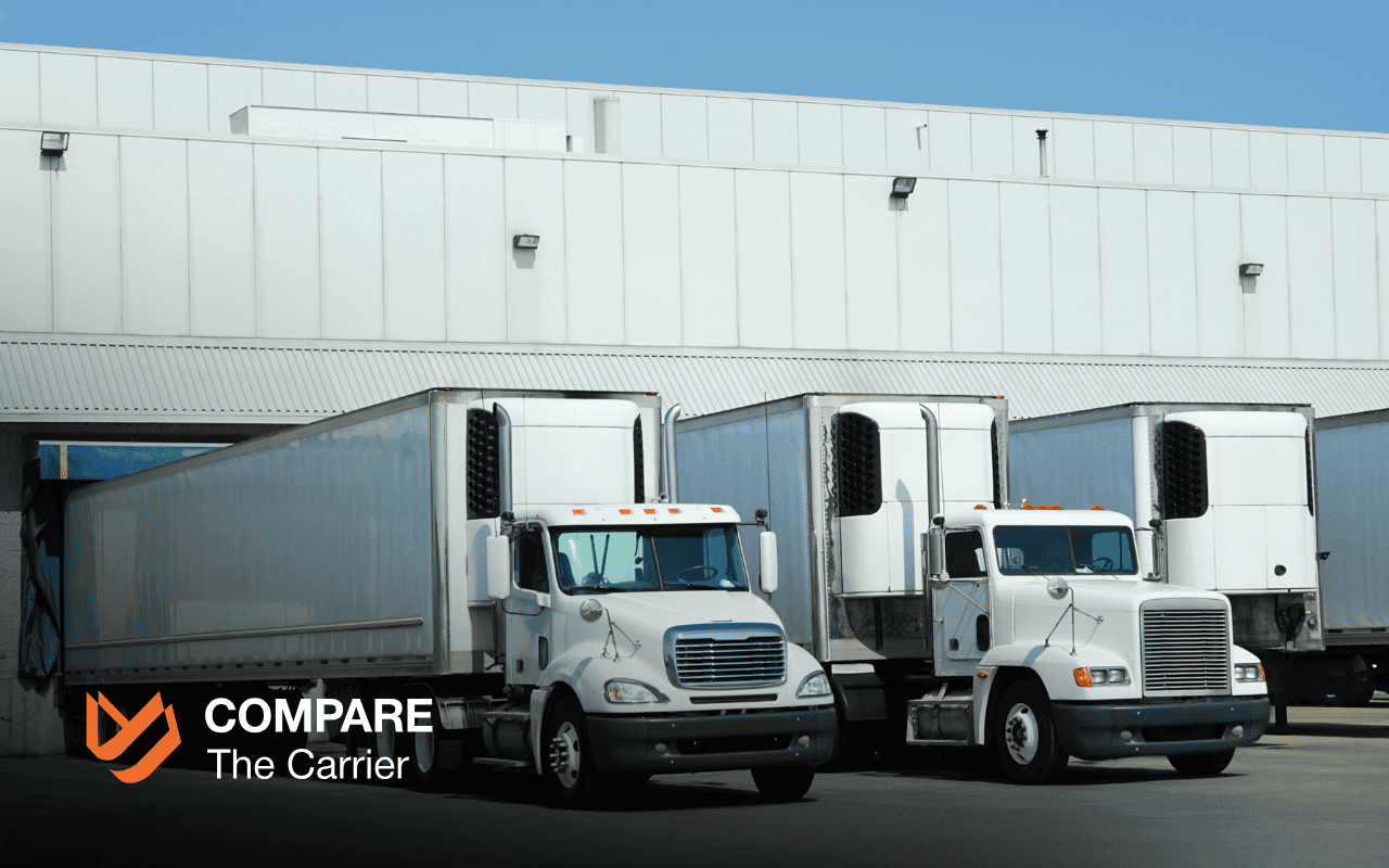 A few docks where trucks are transported