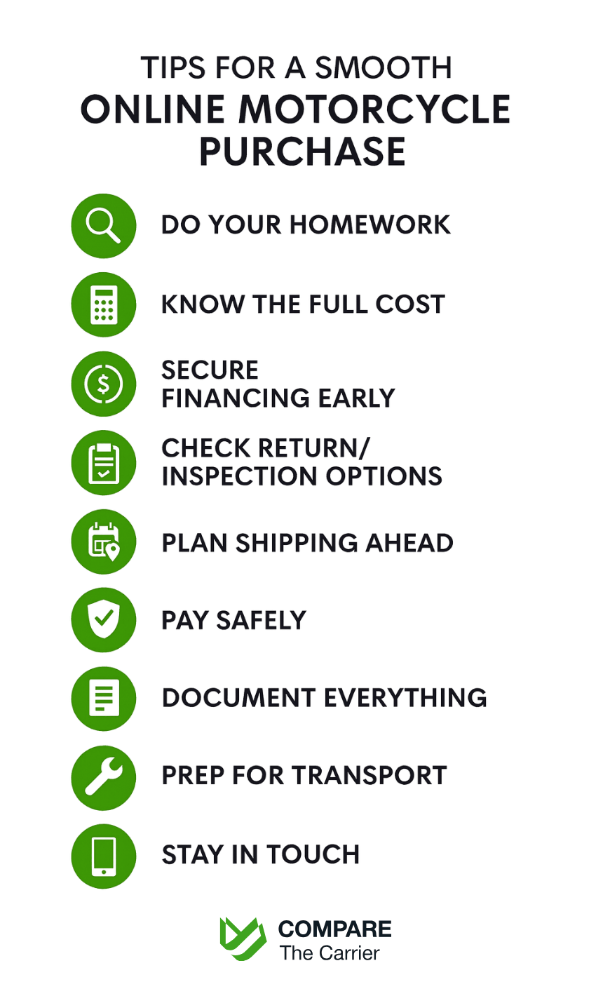 Tips for smooth online motorcycle purchase