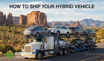 Semi-truck transporting cars, including hybrids